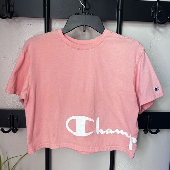 Champion Pink Short Sleeve crop Tee Size Medium - Picture 12 of 13